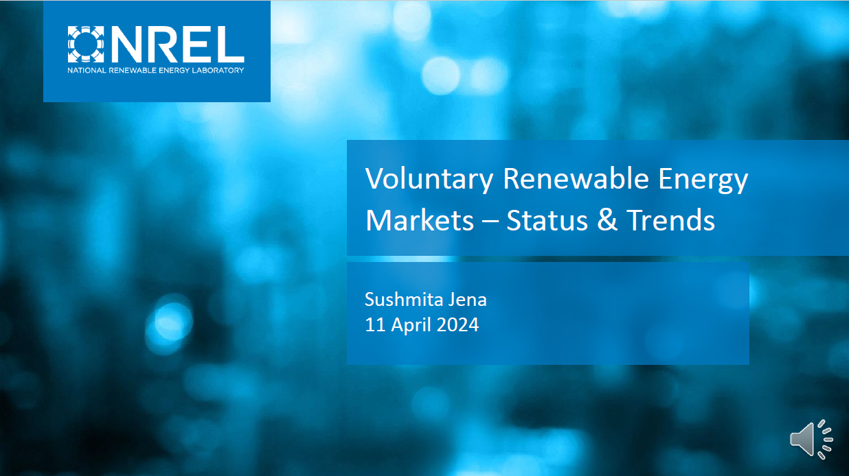 Voluntary Markets – Status & Trends Sushmita Jena